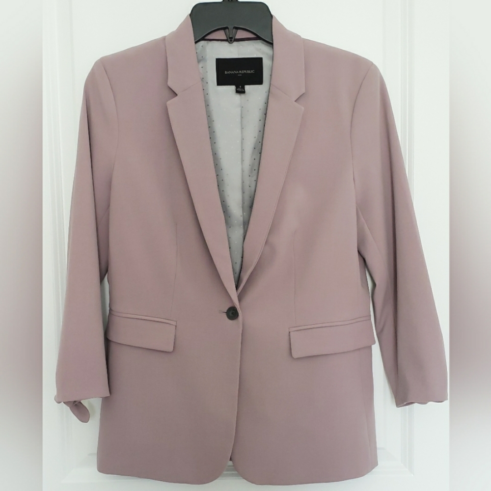 Banana Republic Blazer, Periwinkle Color, Tie Sleeve Cuff, Size 4